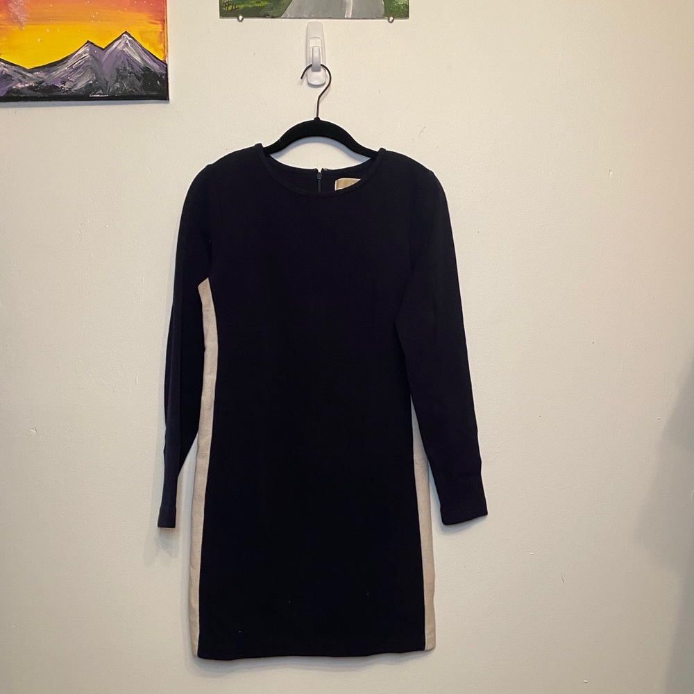 MK long sleeve, navy blue mini dress